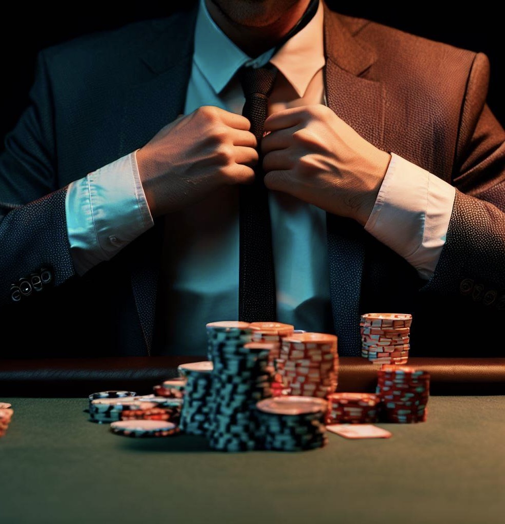 A man playing poker.