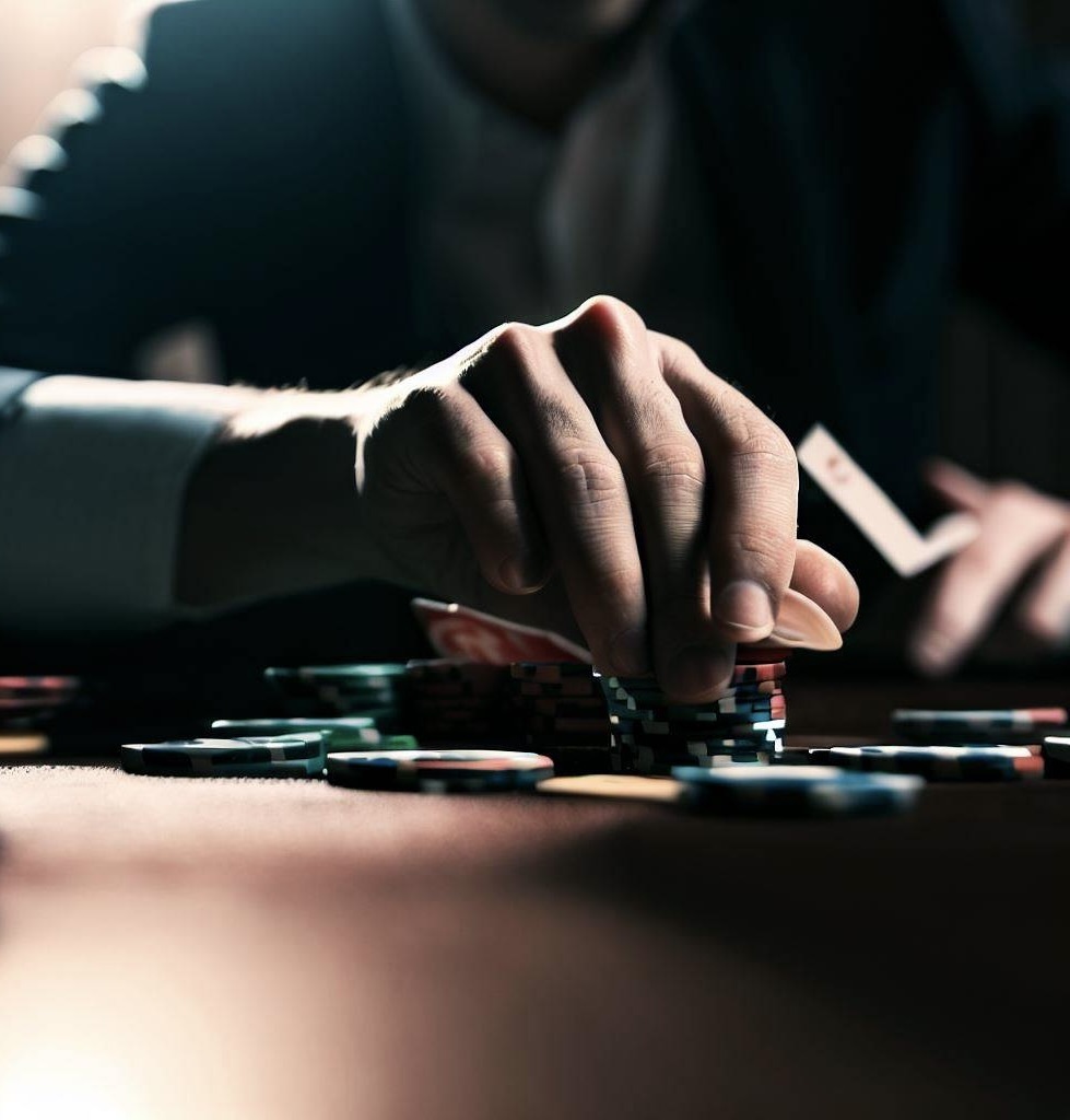 Bàn tay của một người đang chơi poker.